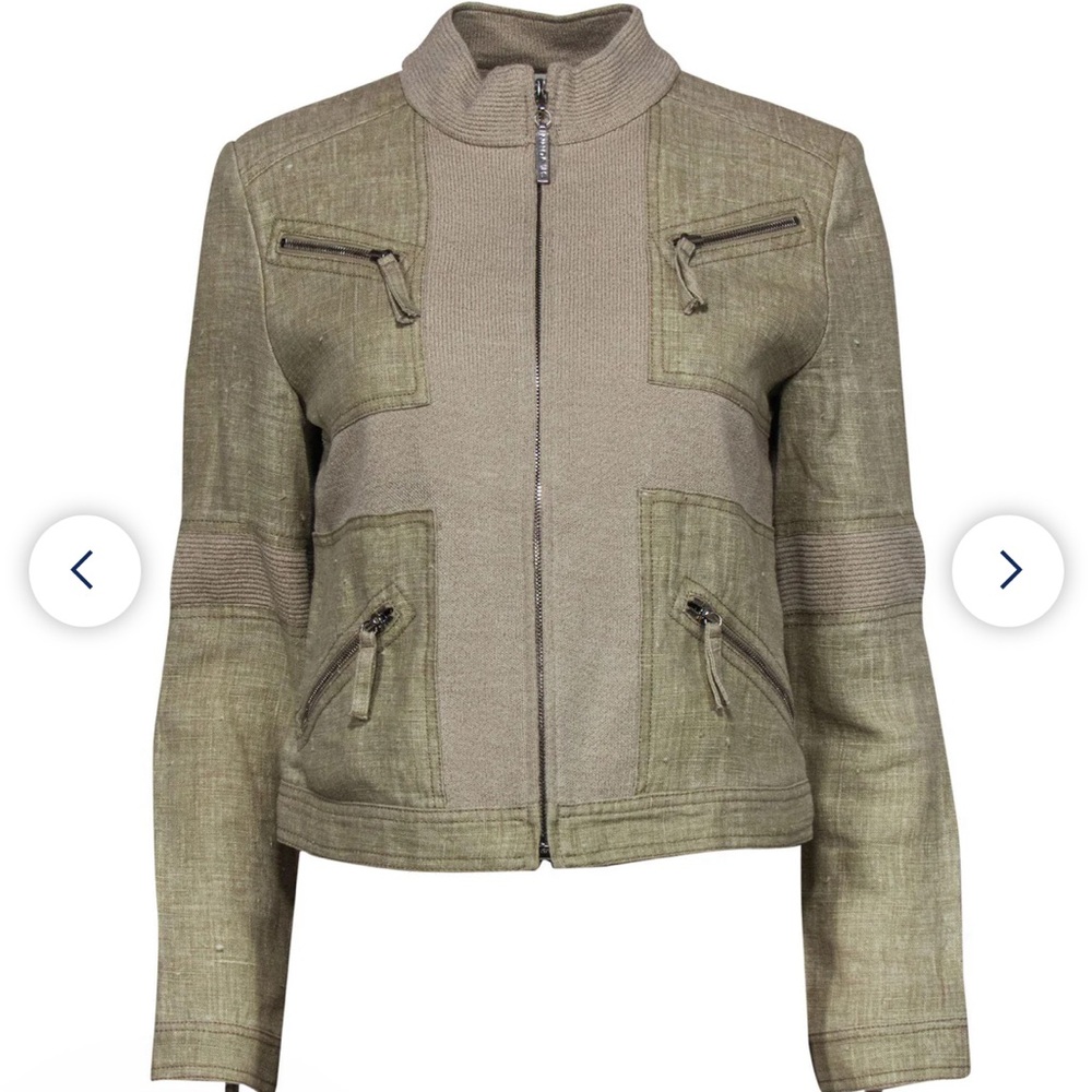 St. John Sport Linen Moto Jacket with Zipper Detail. Never worn.
